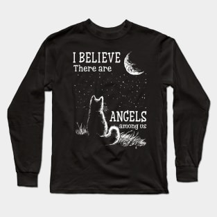 I Believe There Are Angels Among Us Cat Long Sleeve T-Shirt